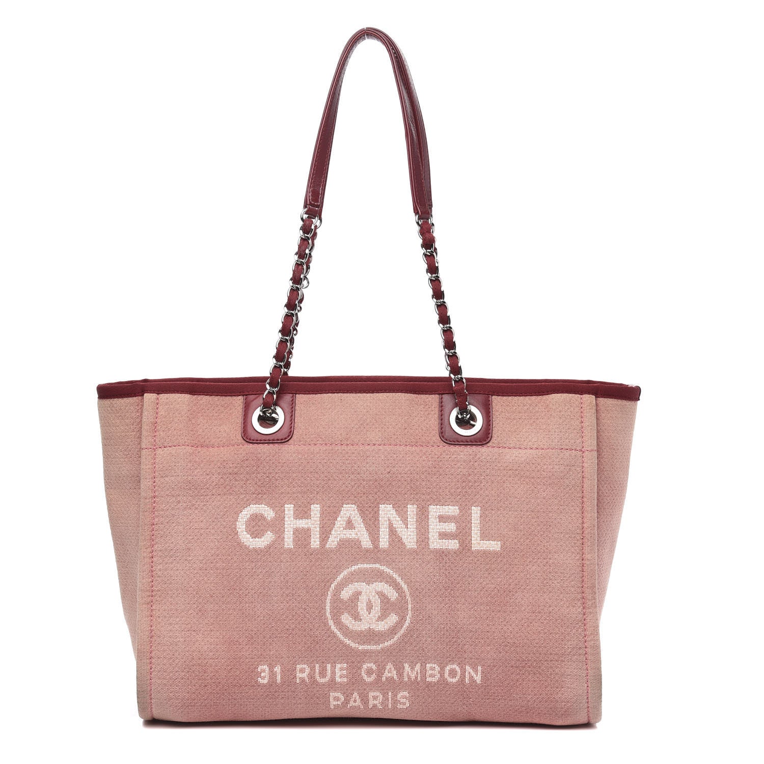 Chanel Canvas Small Deauville Tote Red 1 of 12