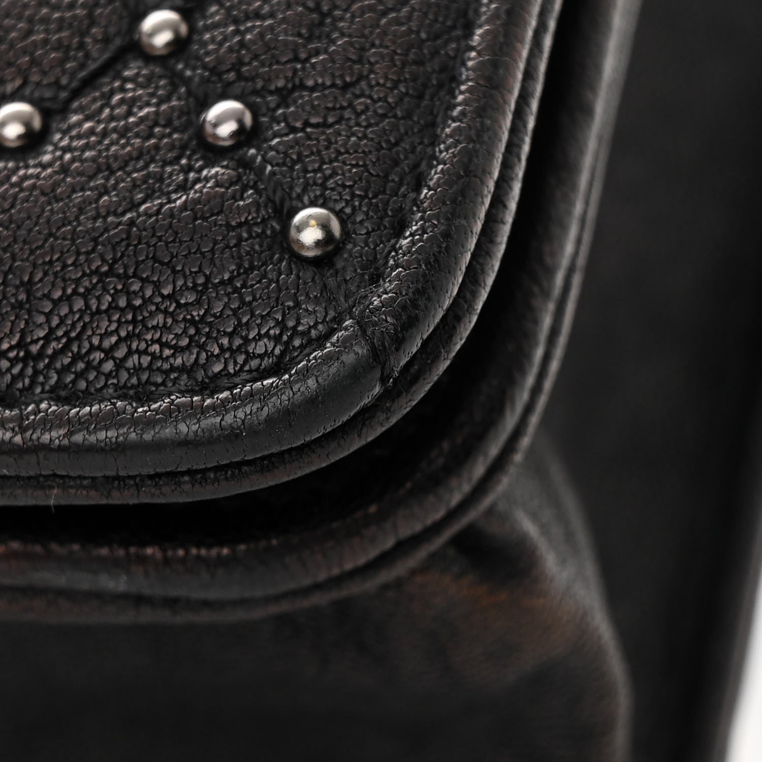 Chanel Crumpled Lambskin Studded Paris Dallas Wallet On Chain WOC Black 12 of 14