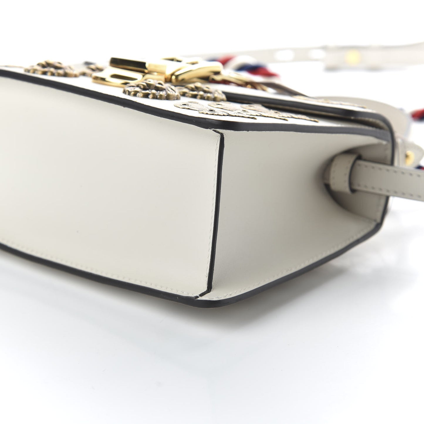 Calfskin Animal Studs Mini Sylvie Top Handle Bag White