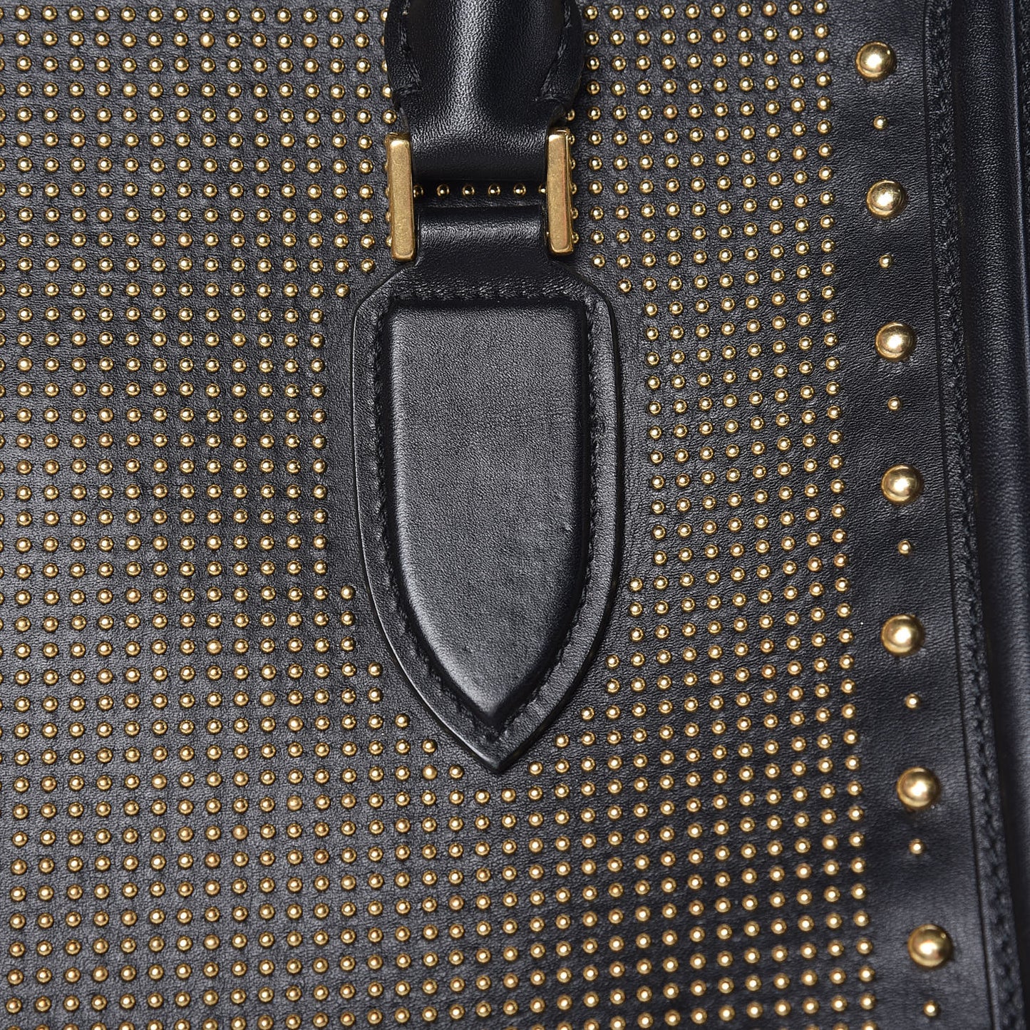 Calfskin Studded Large Heroine Black