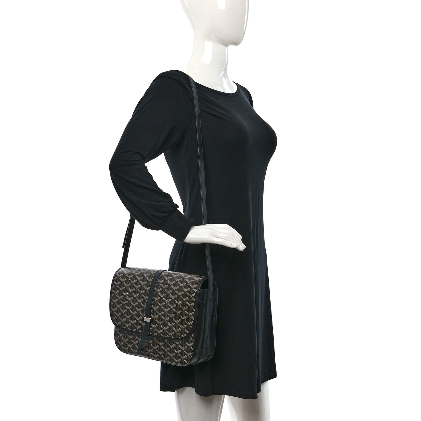 Goyardine Belvedere II MM Messenger Bag Black