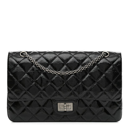 Chanel Distressed Patent Quilted 2.55 Reissue 227 Flap Black 1 of 10