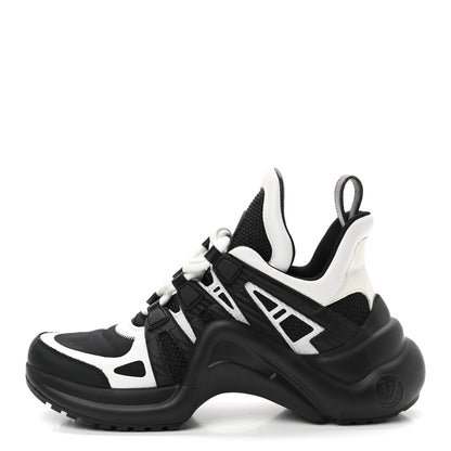 Louis Vuitton Calfskin Technical Nylon LV Archlight Sneakers 37 Black White 1 of 10