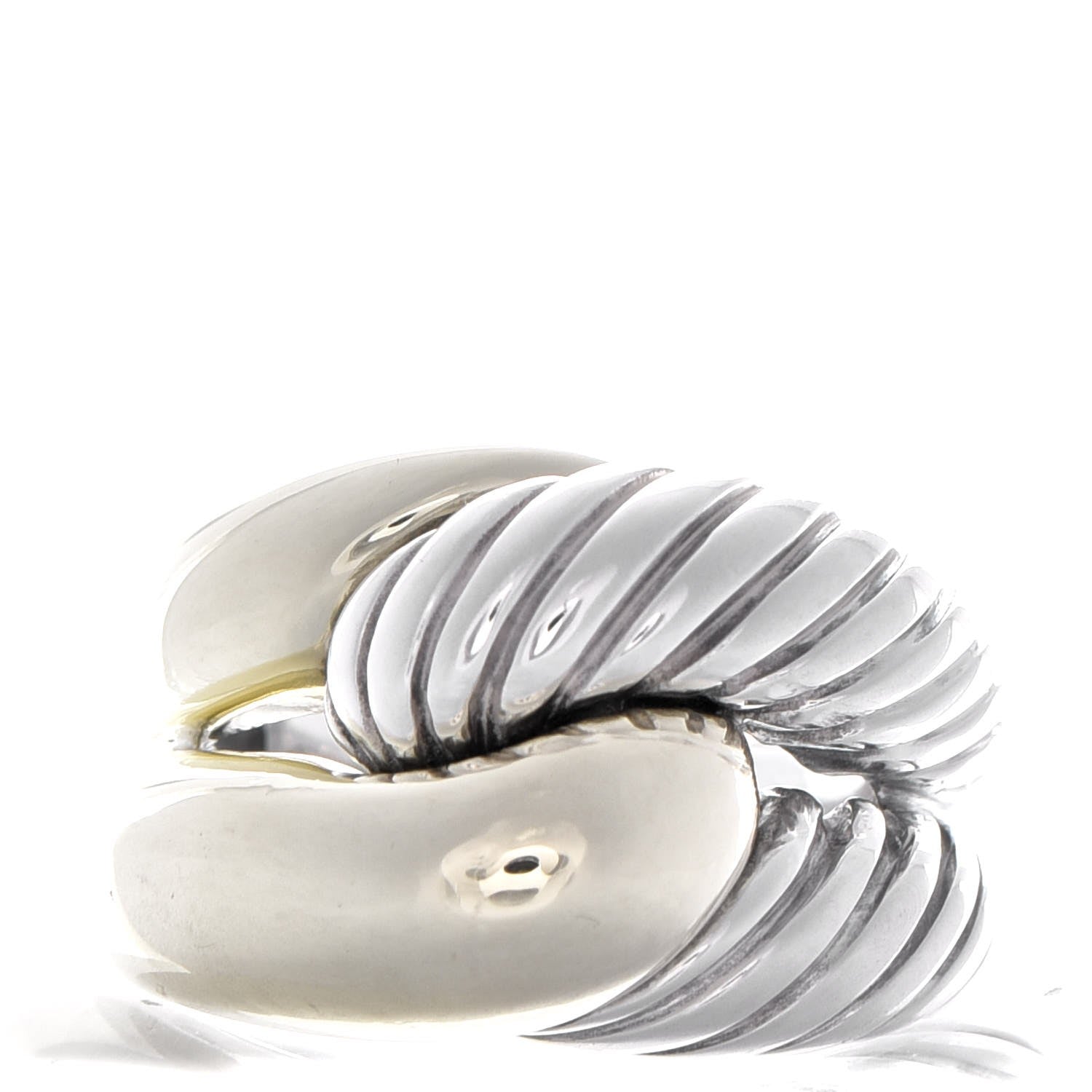 David Yurman Sterling Silver 14K Gold Large Infinity Ring 52 6 1 of 5