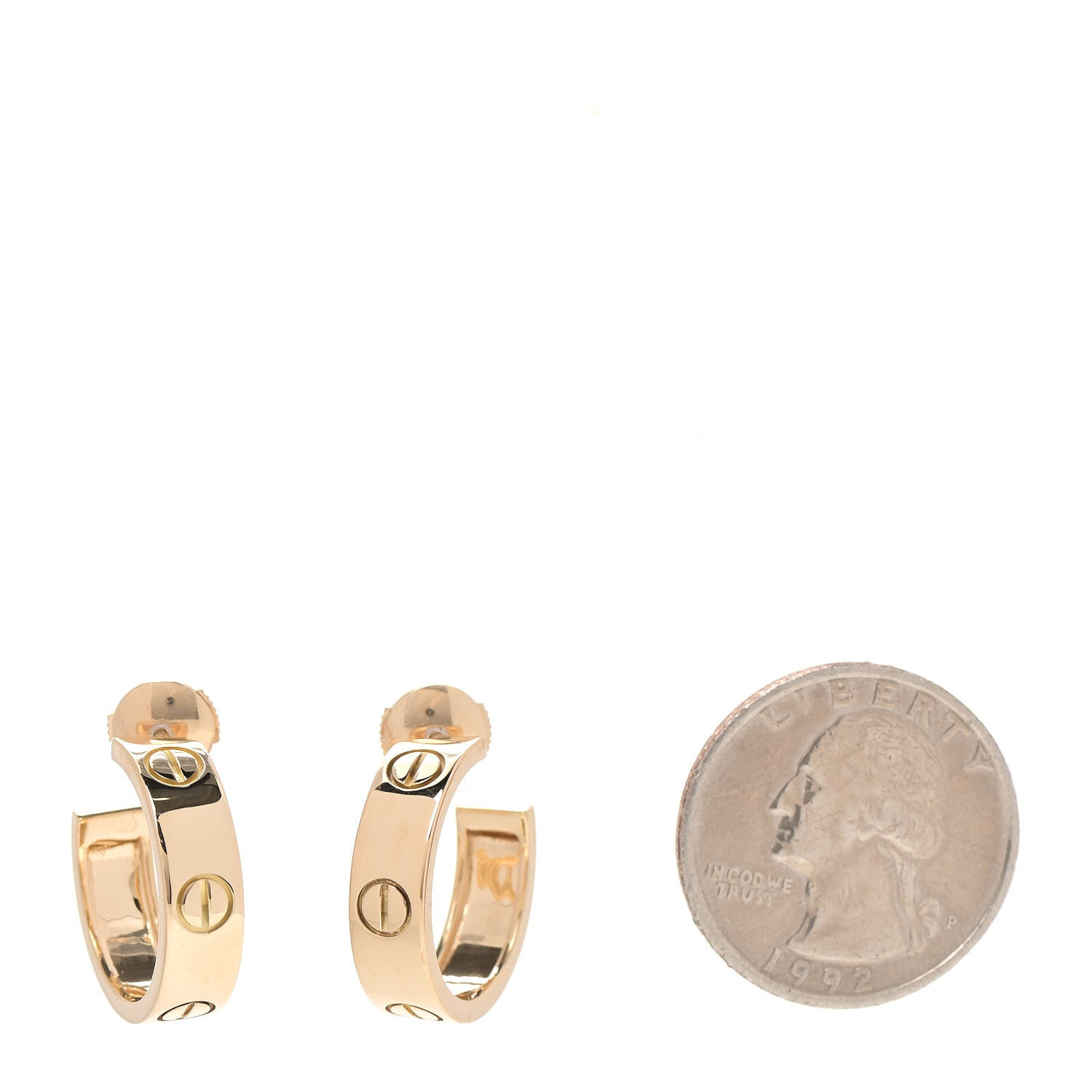 Cartier 18K Yellow Gold 5.5mm LOVE Hoop Earrings 2 of 7