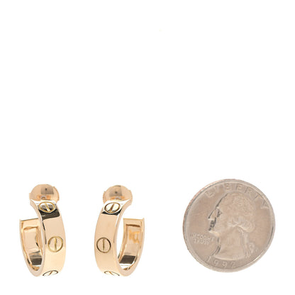 Cartier 18K Yellow Gold 5.5mm LOVE Hoop Earrings 2 of 7