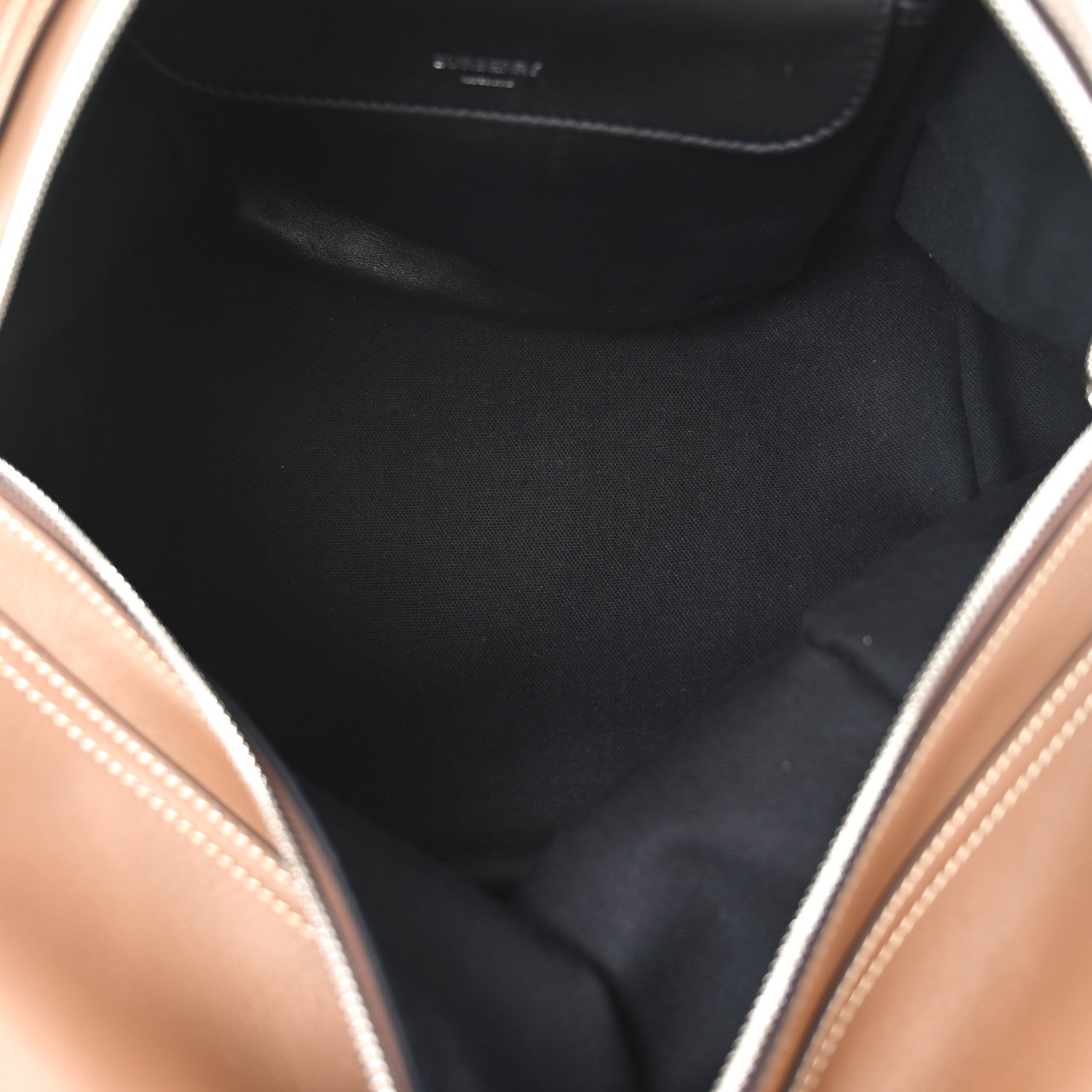 Burberry Smooth Calfskin Medium Cube Bowling Bag Malt Brown 5 of 9