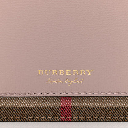 Burberry Grained Calfskin House Check Tartan Mix Hampshire Wallet On Chain Pink 7 of 10