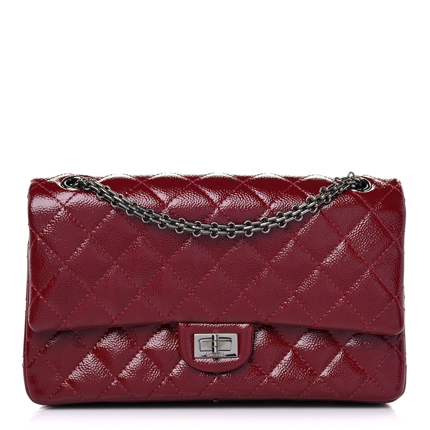 Chanel Patent Caviar Quilted 2.55 Reissue 226 Flap Burgundy 1 of 10