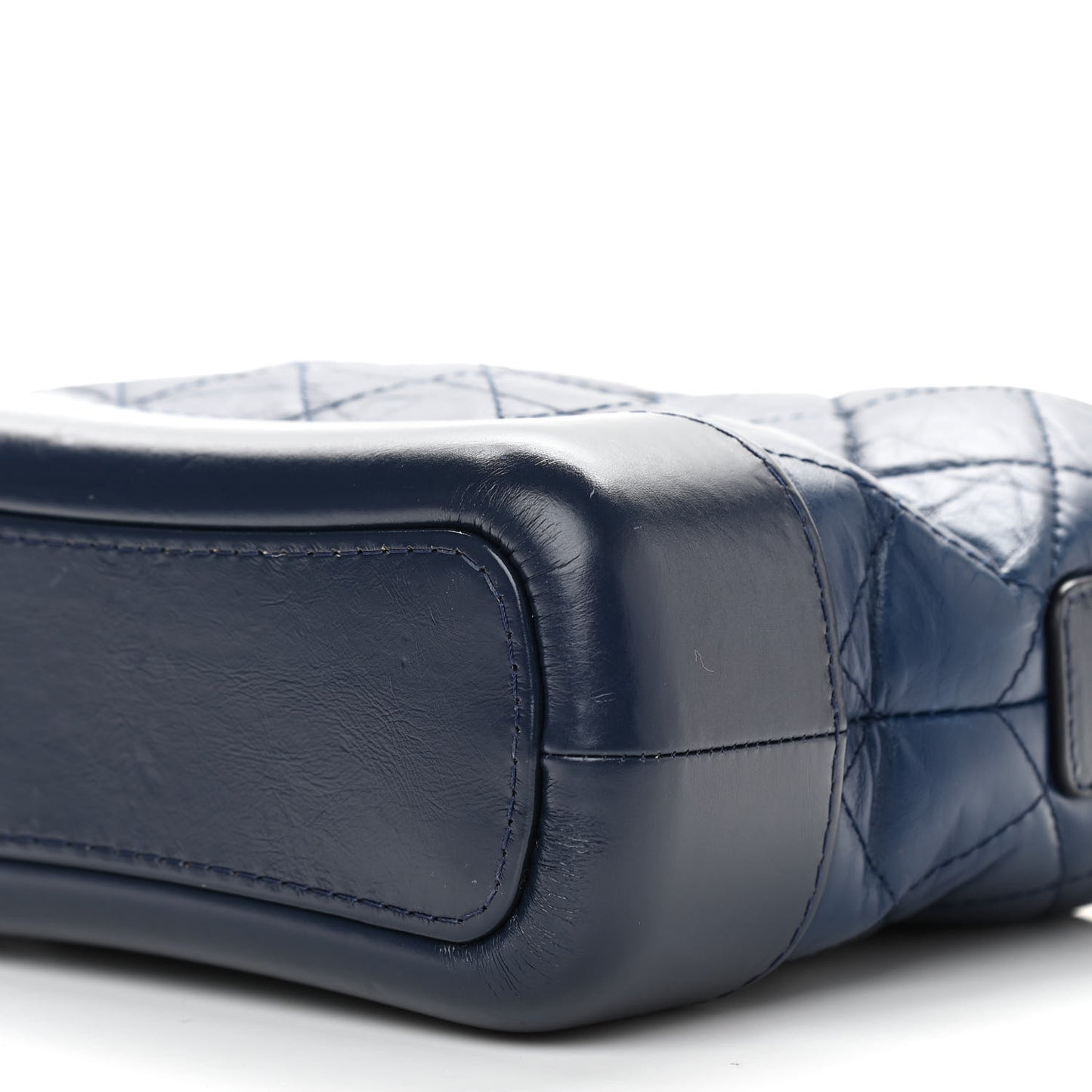 Aged Calfskin Quilted Small Gabrielle Hobo Navy