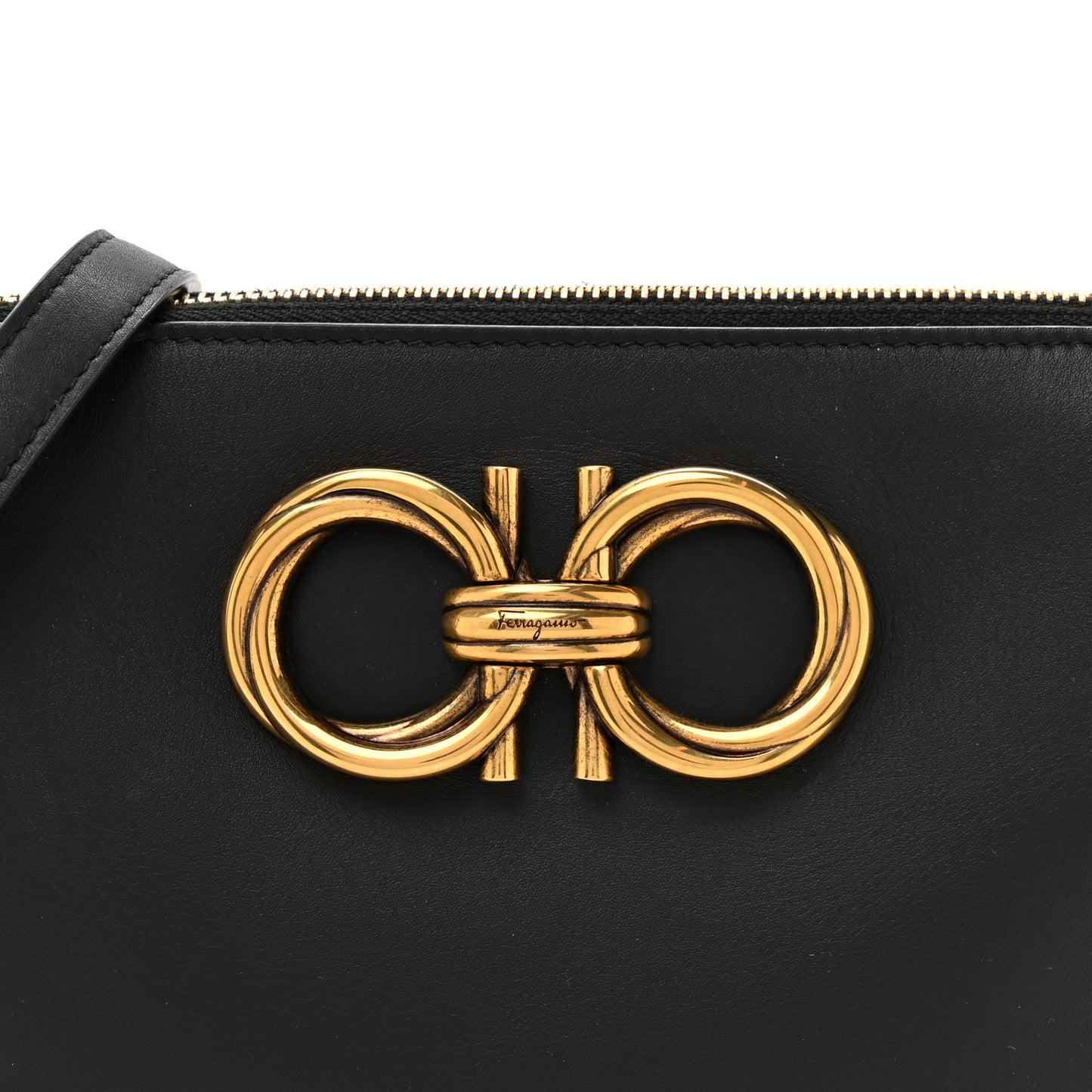 Calfskin Trapezio Shoulder Bag Black