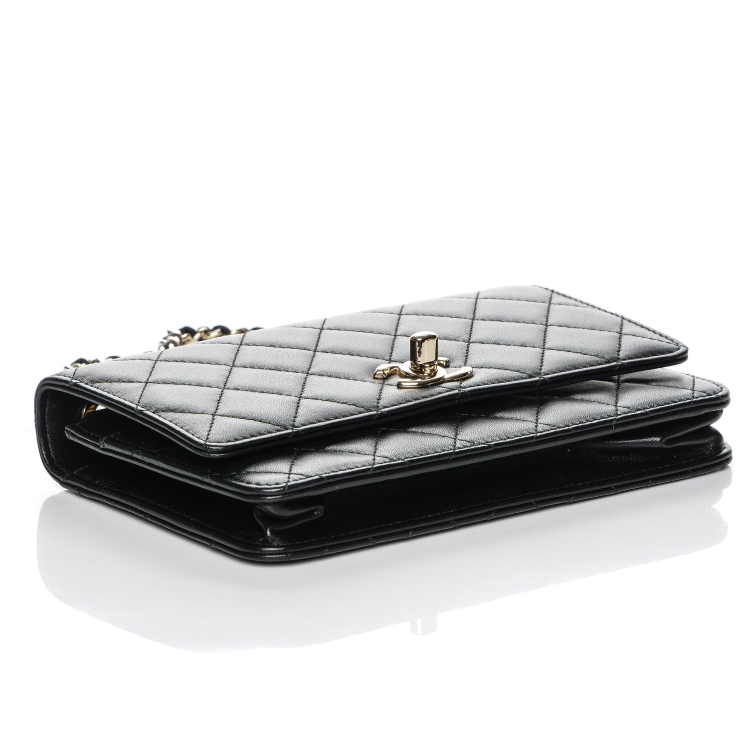Chanel Lambskin Quilted Trendy CC Wallet On Chain WOC Black 4 of 9