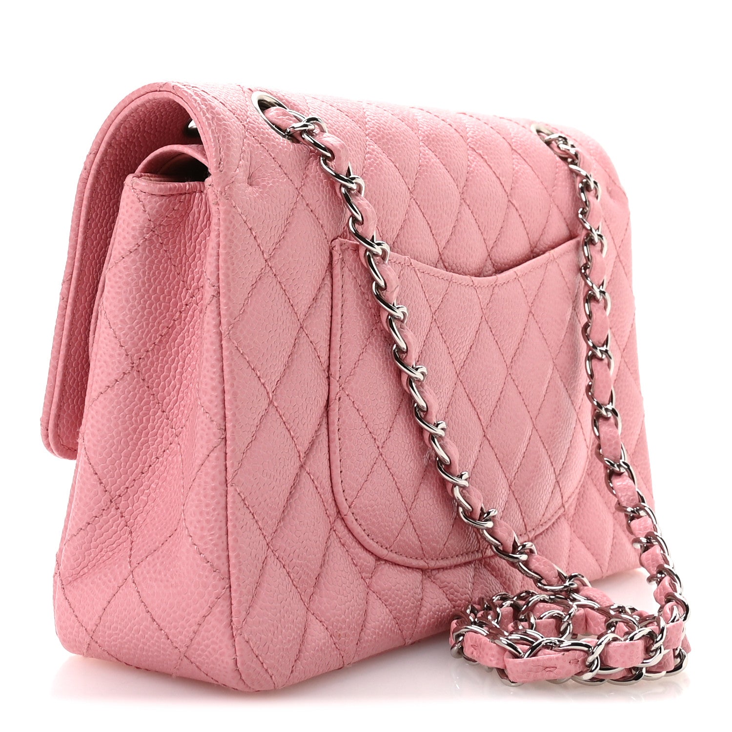 Chanel Caviar Quilted Medium Double Flap Pink 3 of 11