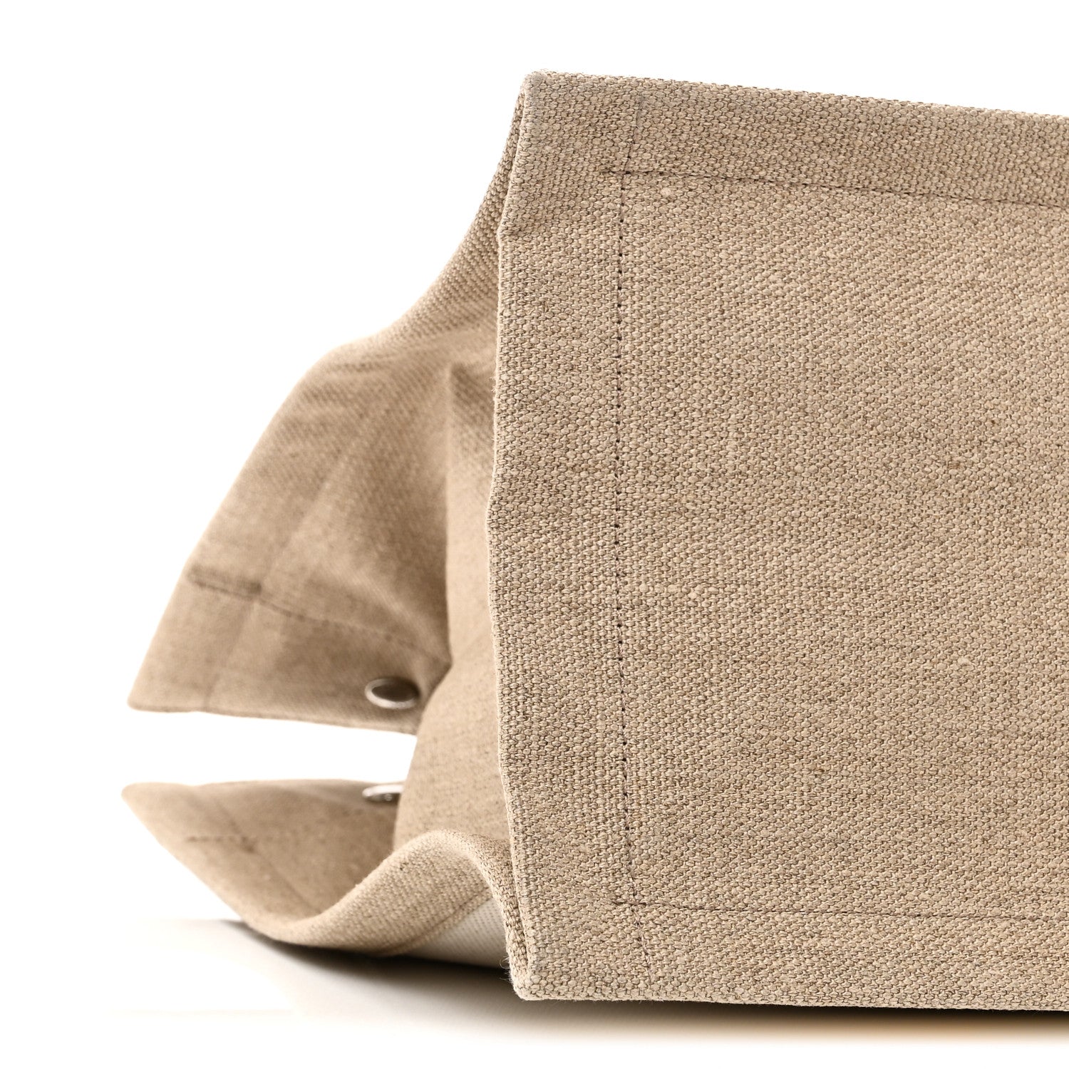 Saint Laurent Linen Calfskin Small Rive Gauche Tote Greggio Natural 8 of 9