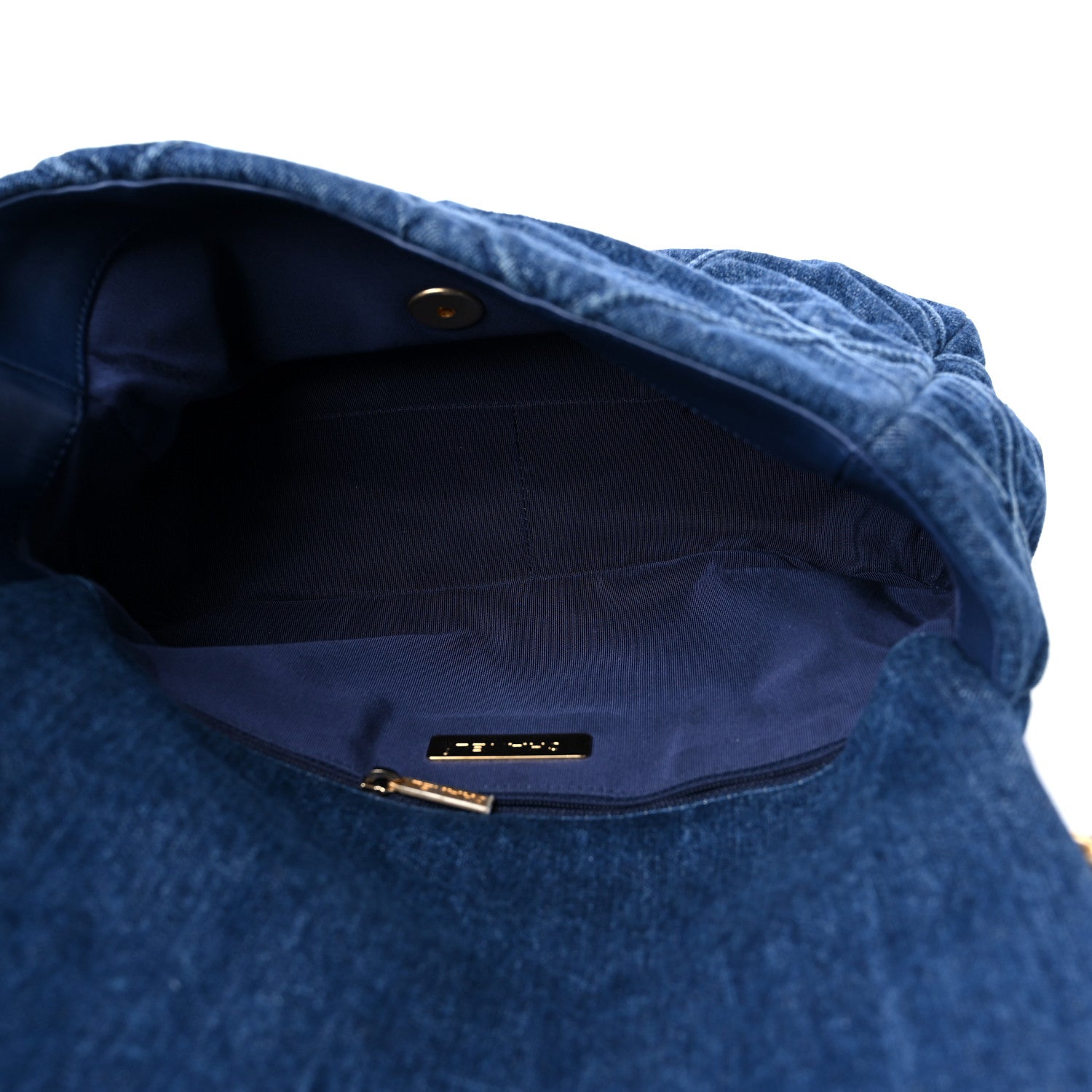 Chanel Denim Quilted Large Chanel 19 Flap Blue 5 of 9