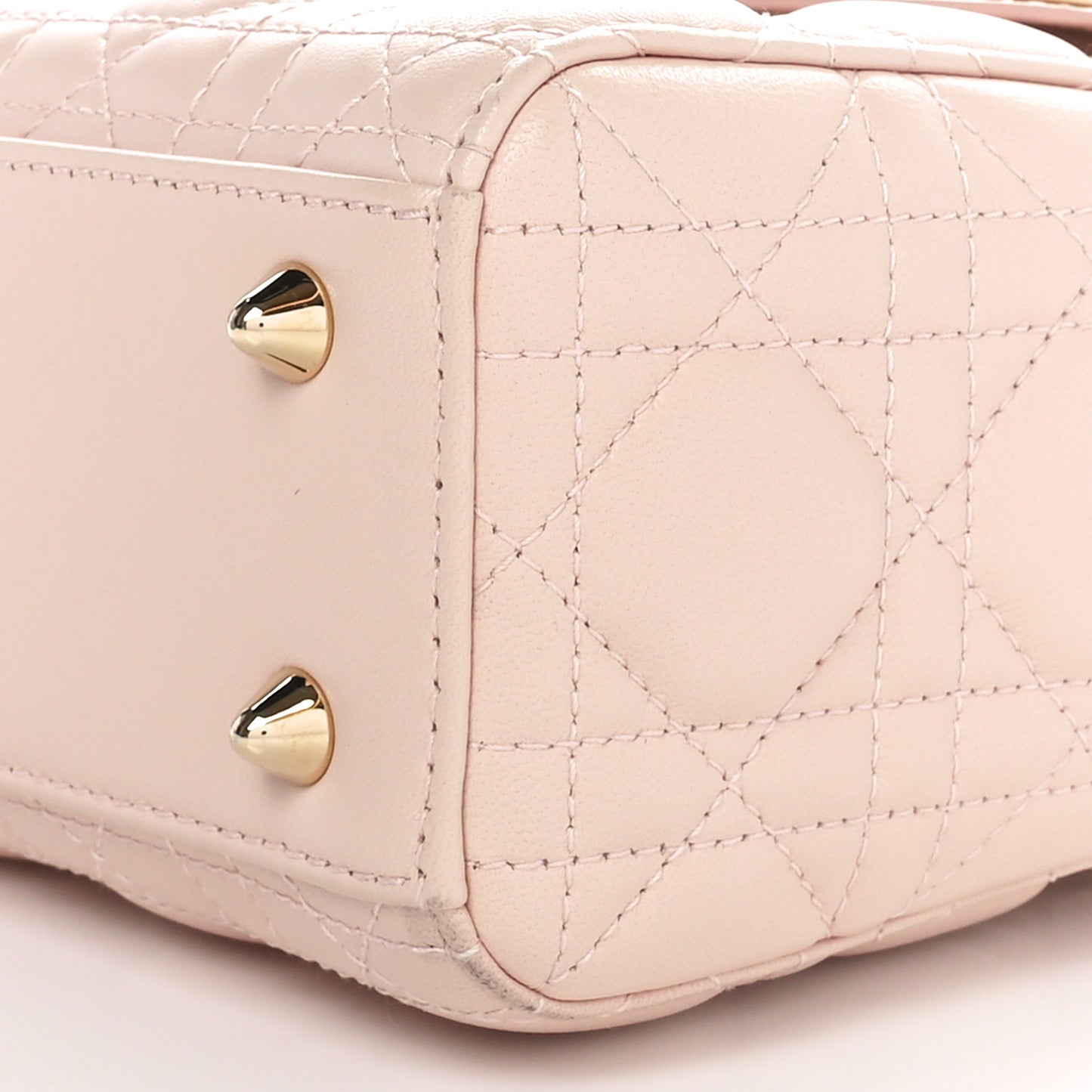 Lambskin Cannage Small Lucky Badges My Lady Dior Light Pink