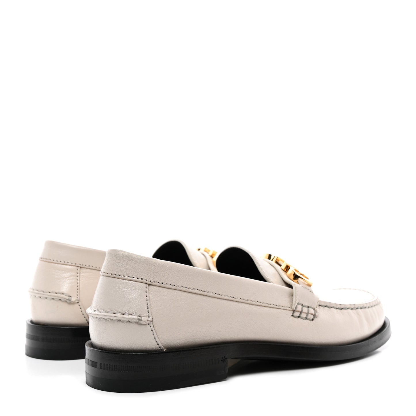 Goatskin Womens Logo 15mm Loafers 38 Mystic White