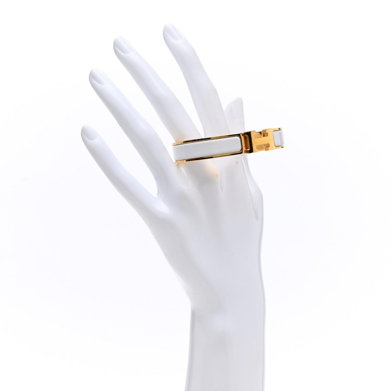 Hermes Enamel Narrow Clic Clac H Bracelet PM White 2 of 5