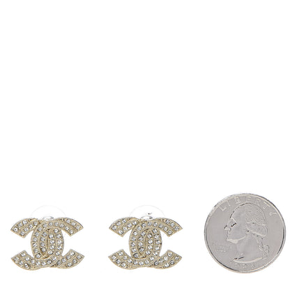 Chanel Crystal CC Earrings Gold 2 of 8