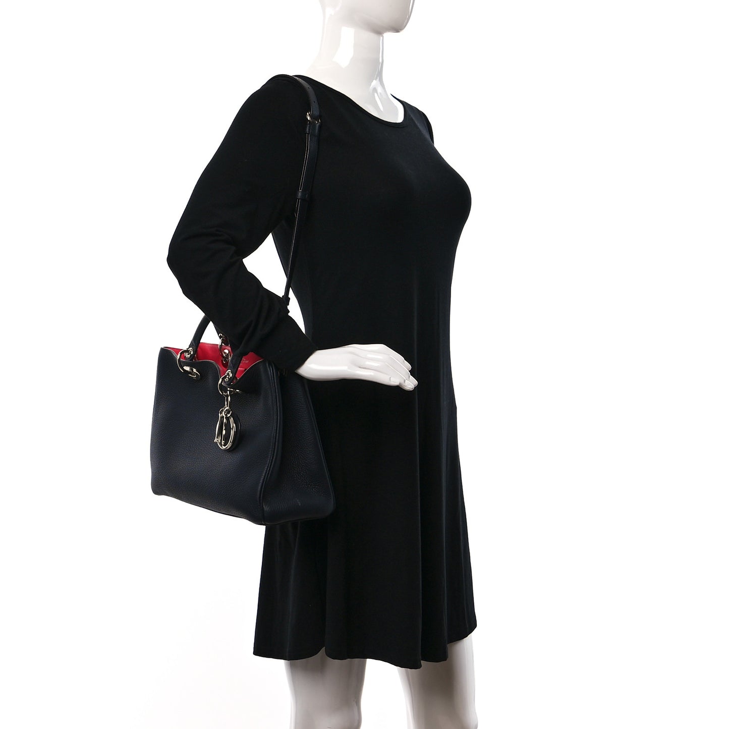 Bullcalf Medium Diorissimo Tote Navy Fuchsia