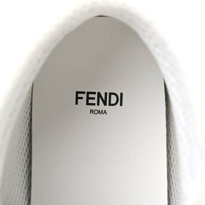 Fendi Nappa Macro FF Embossed Womens High Top Sneakers 39 White Ice 7 of 8