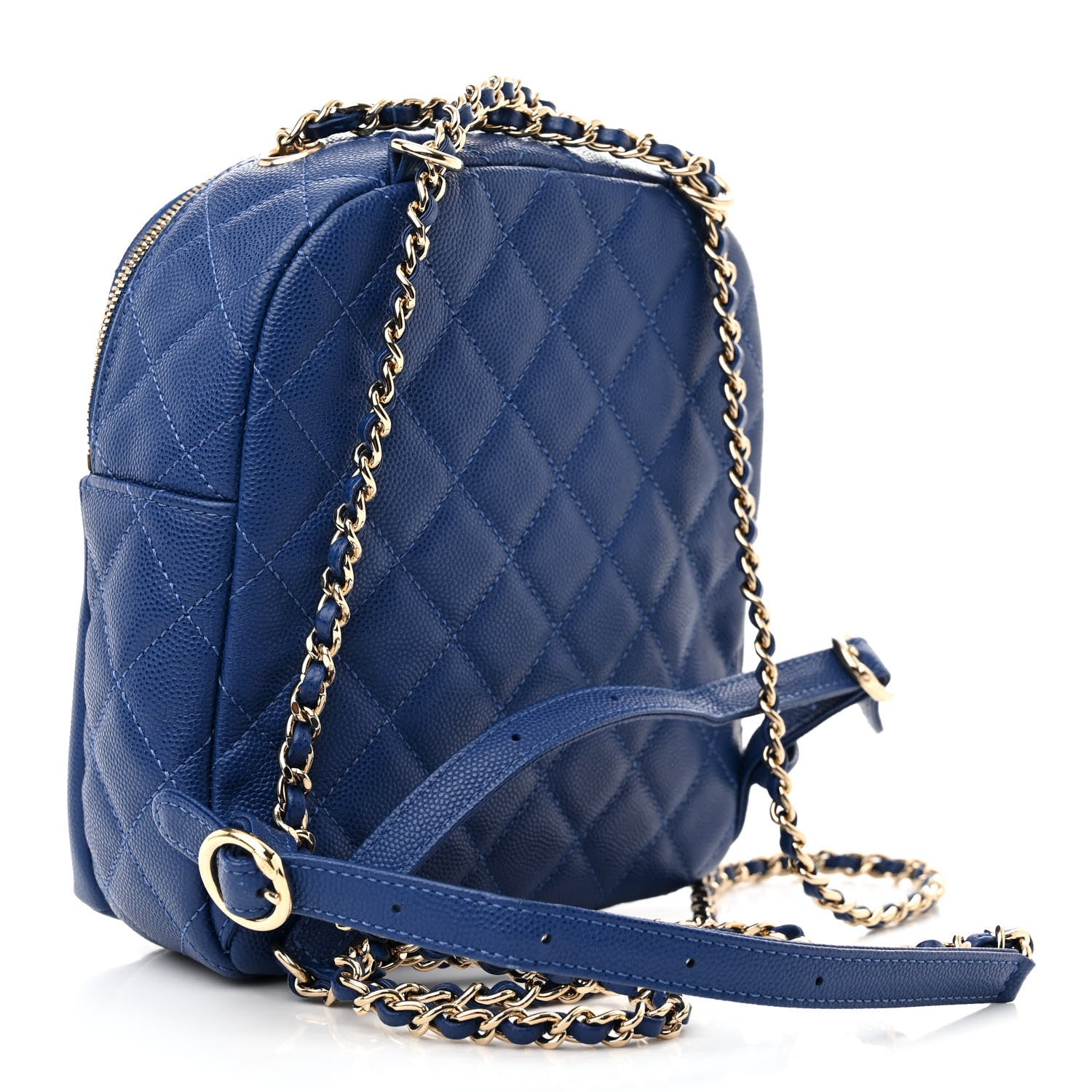 Chanel Caviar Quilted Small CC Day Backpack Blue 3 of 10