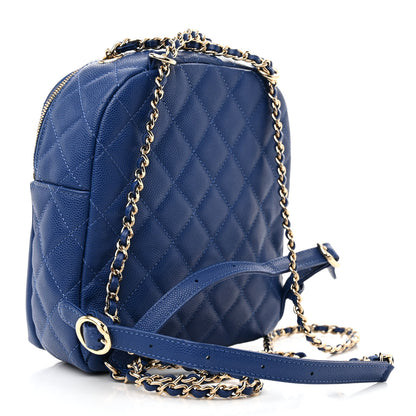 Chanel Caviar Quilted Small CC Day Backpack Blue 3 of 10