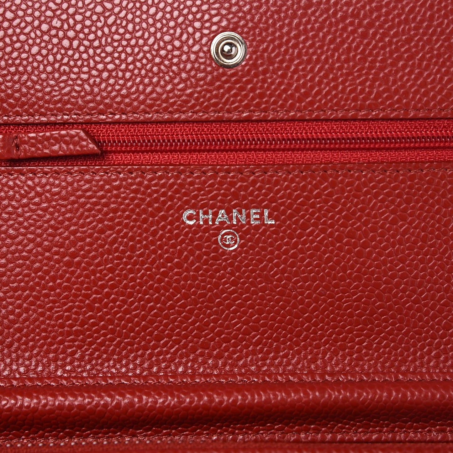 Caviar Quilted Wallet on Chain WOC Red