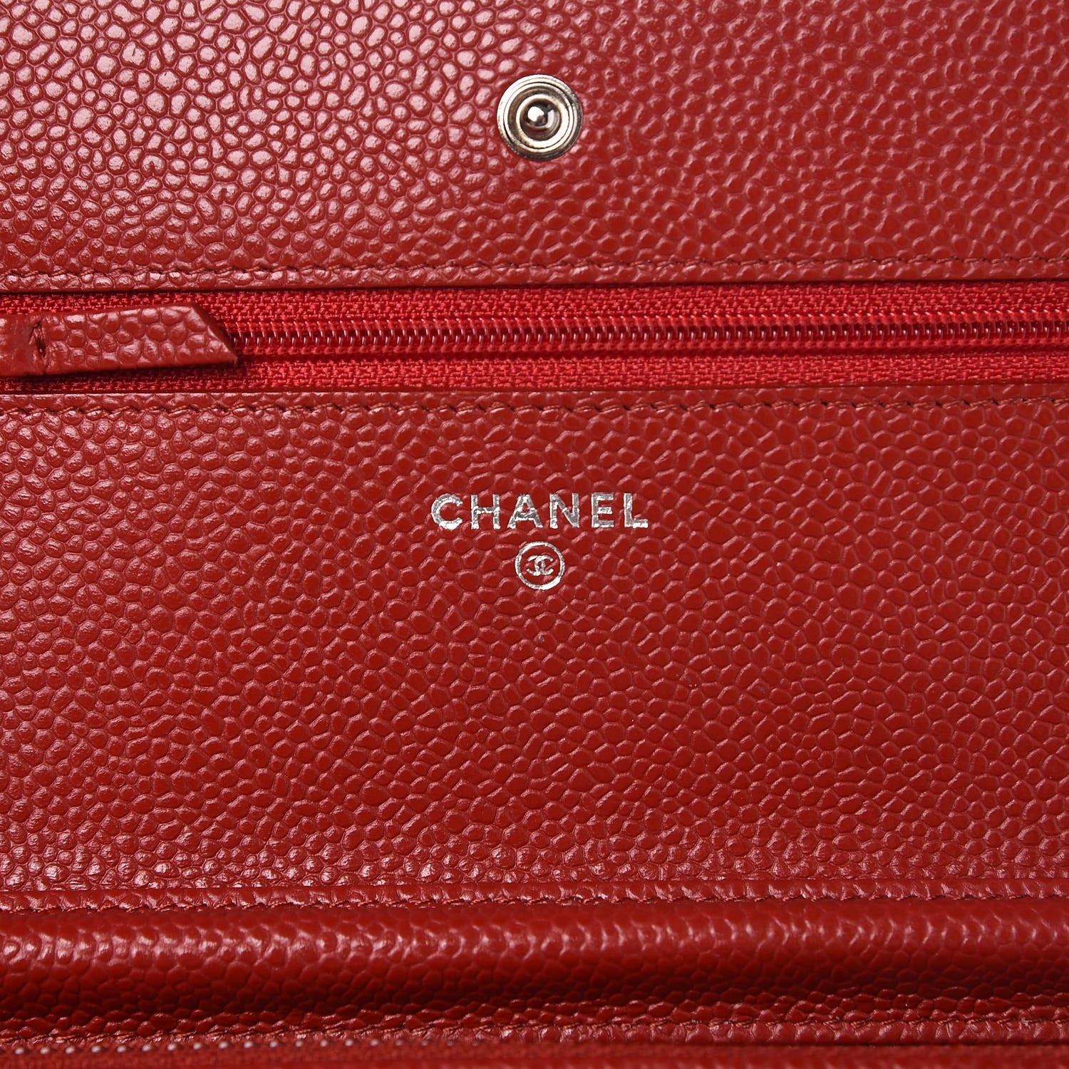 Chanel Caviar Quilted Wallet on Chain WOC Red 6 of 9