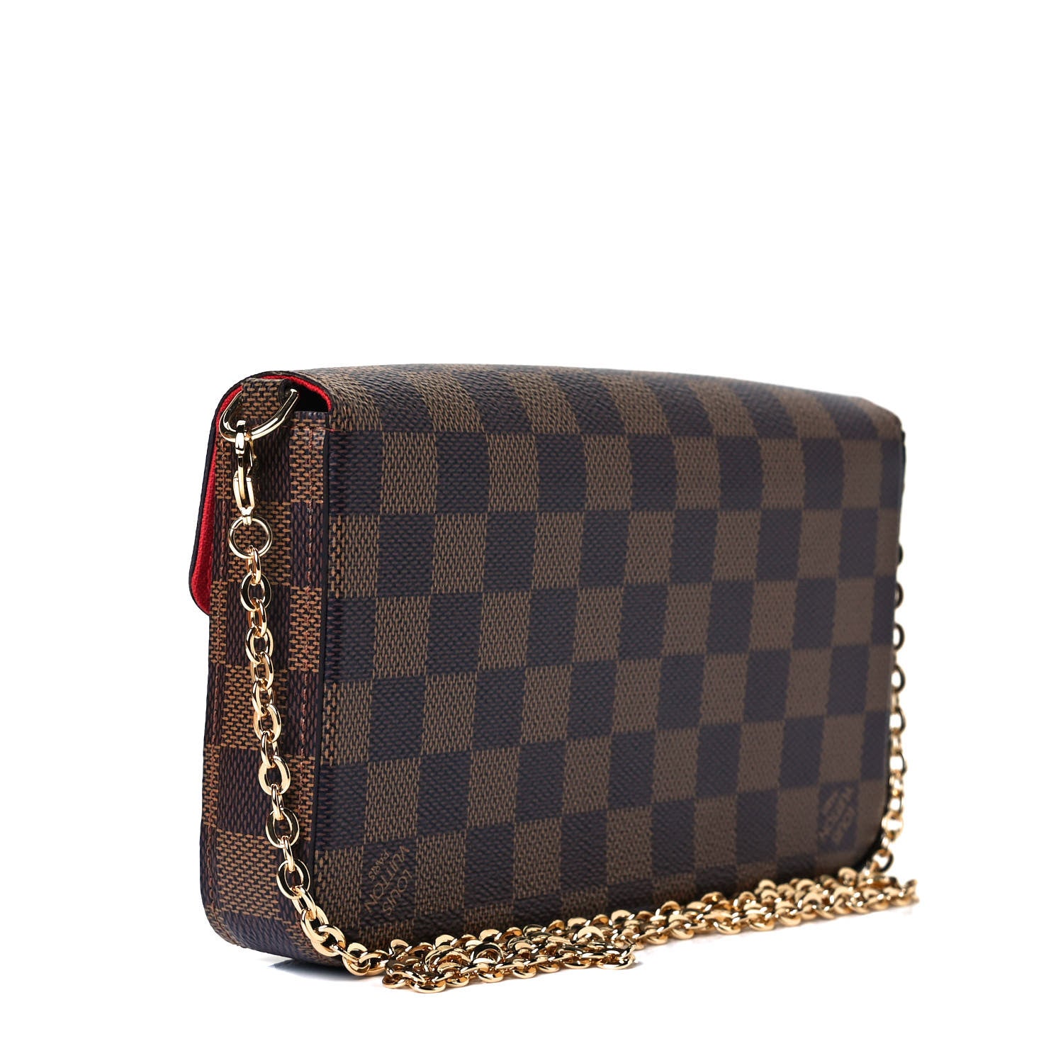 Louis Vuitton Damier Ebene Pochette Felicie Chain Wallet 3 of 8