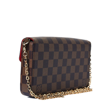 Louis Vuitton Damier Ebene Pochette Felicie Chain Wallet 3 of 8