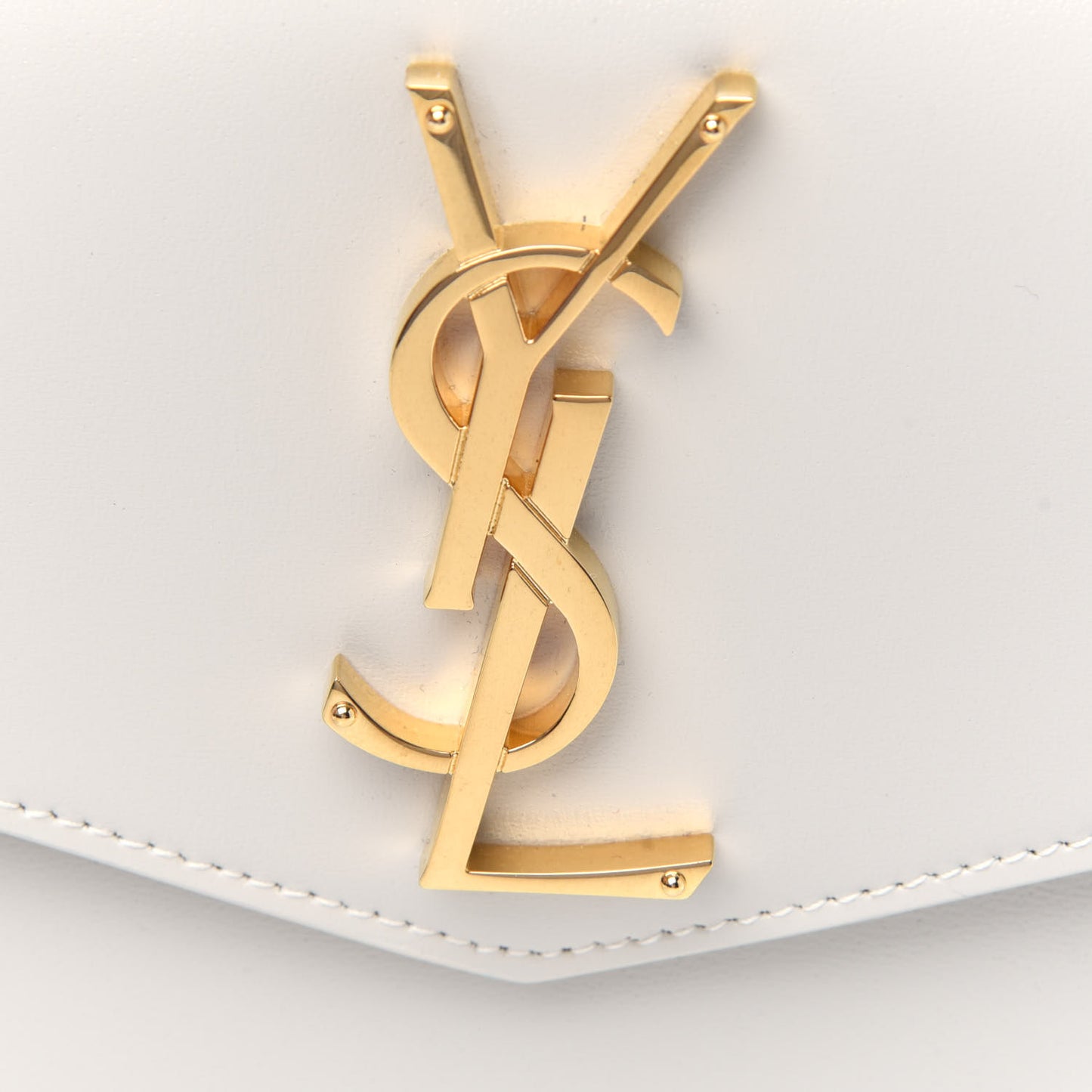 Smooth Shiny Calfskin Uptown Pouch Crema Soft