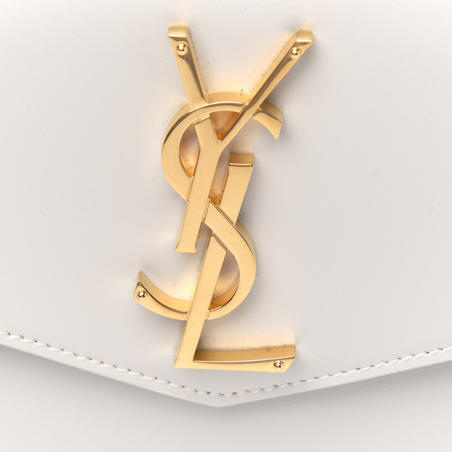 Saint Laurent Smooth Shiny Calfskin Uptown Pouch Crema Soft 8 of 9