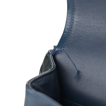 Chanel Patent Quilted Maxi Double Flap Blue 10 of 14
