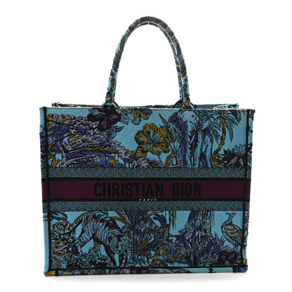 Christian Dior Canvas Embroidered Large Toile de Jouy Voyage Book Tote Celestial Blue 1 of 10