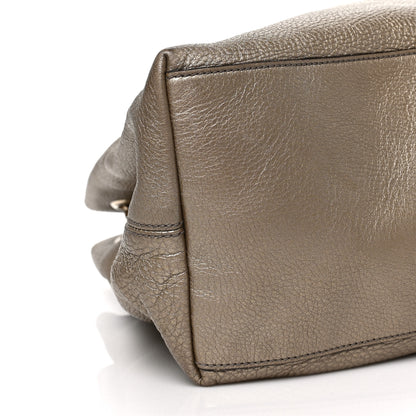 Gucci Metallic Pebbled Calfskin Large Soho Chain Shoulder Bag Golden Beige 8 of 10