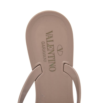 Valentino Garavani PVC Jelly Rockstud Bow Thong Sandals 39 Poudre 6 of 8