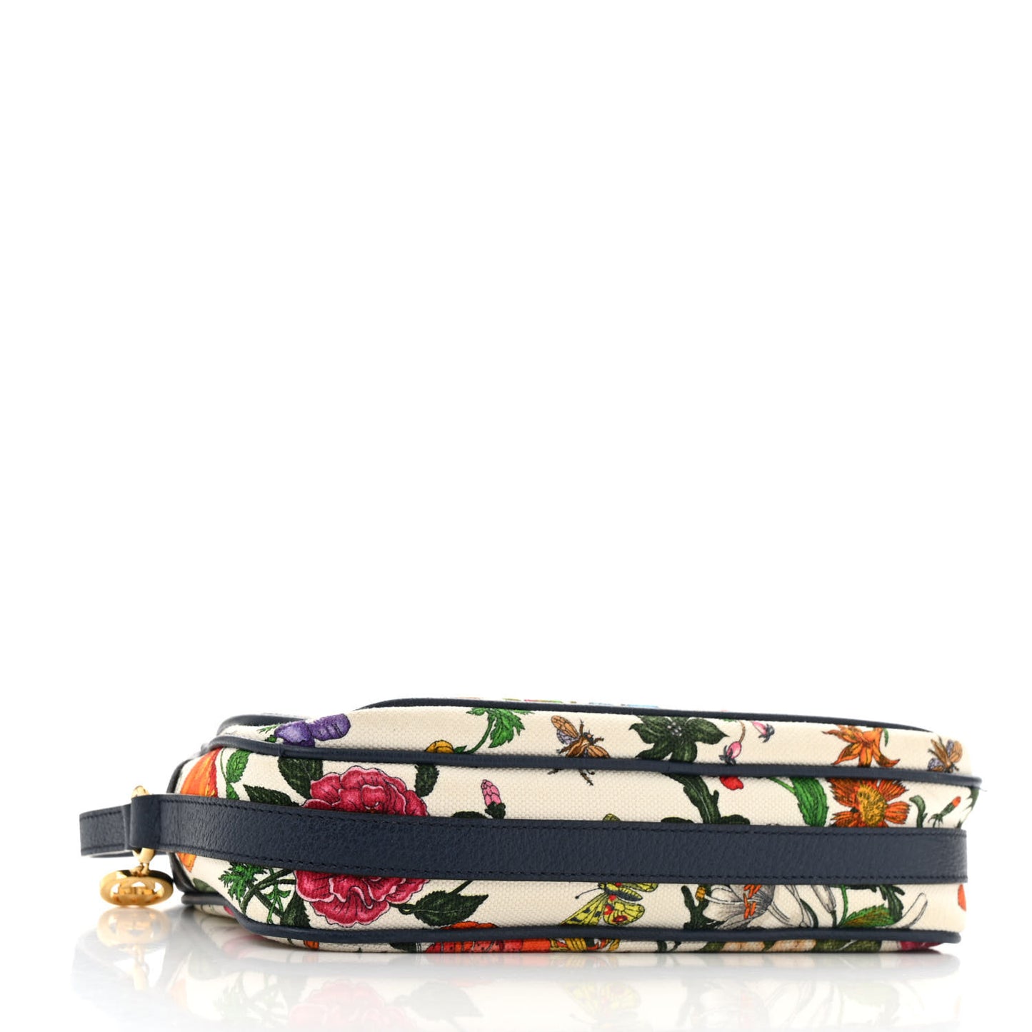Canvas Flora Floral Shoulder Bag White Blue Agata Mulitcolor