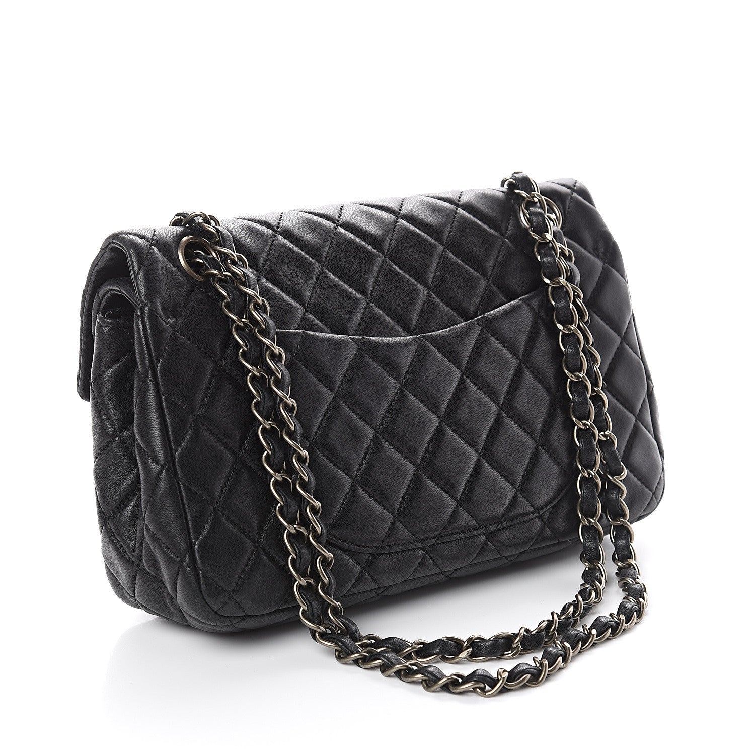 Chanel Lambskin Quilted Medium Double Flap Black 2 of 9