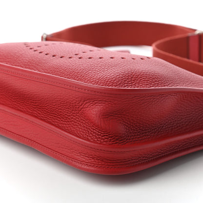 Hermes Taurillon Clemence Evelyne III PM Rouge Garance 7 of 9