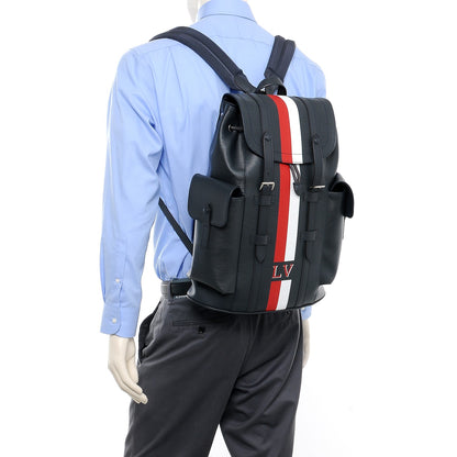 Louis Vuitton Epi Christopher Backpack Navy Stripes 2 of 7