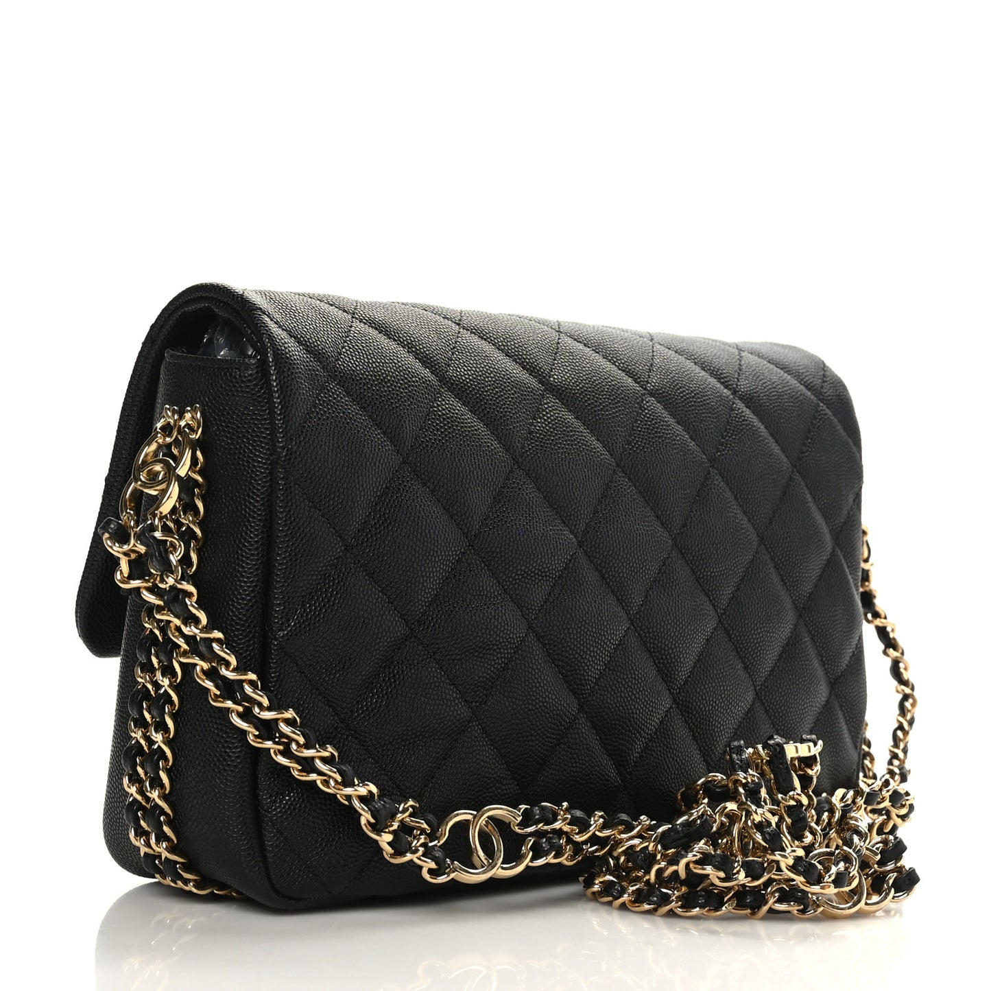 Caviar Quilted Small CC You Flap Black