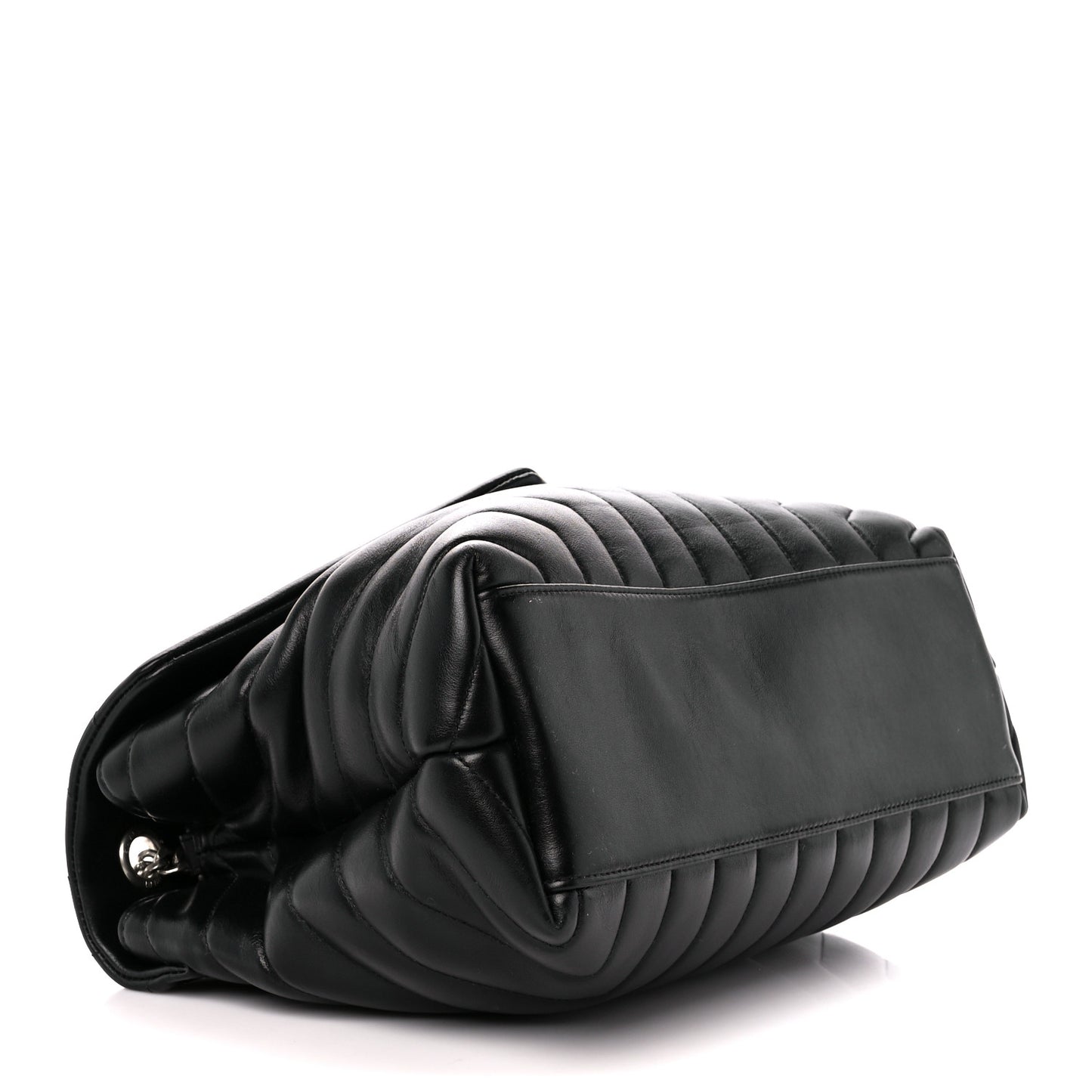 Calfskin Y Quilted Monogram Medium Loulou Chain Satchel Black