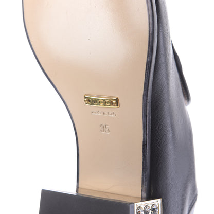 Gucci Goatskin Crystal Womens Horsebit Loafers 35 Black 9 of 13