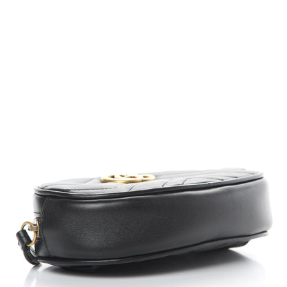 Gucci Calfskin Matelasse GG Marmont Belt Bag 85 34 Black 4 of 10