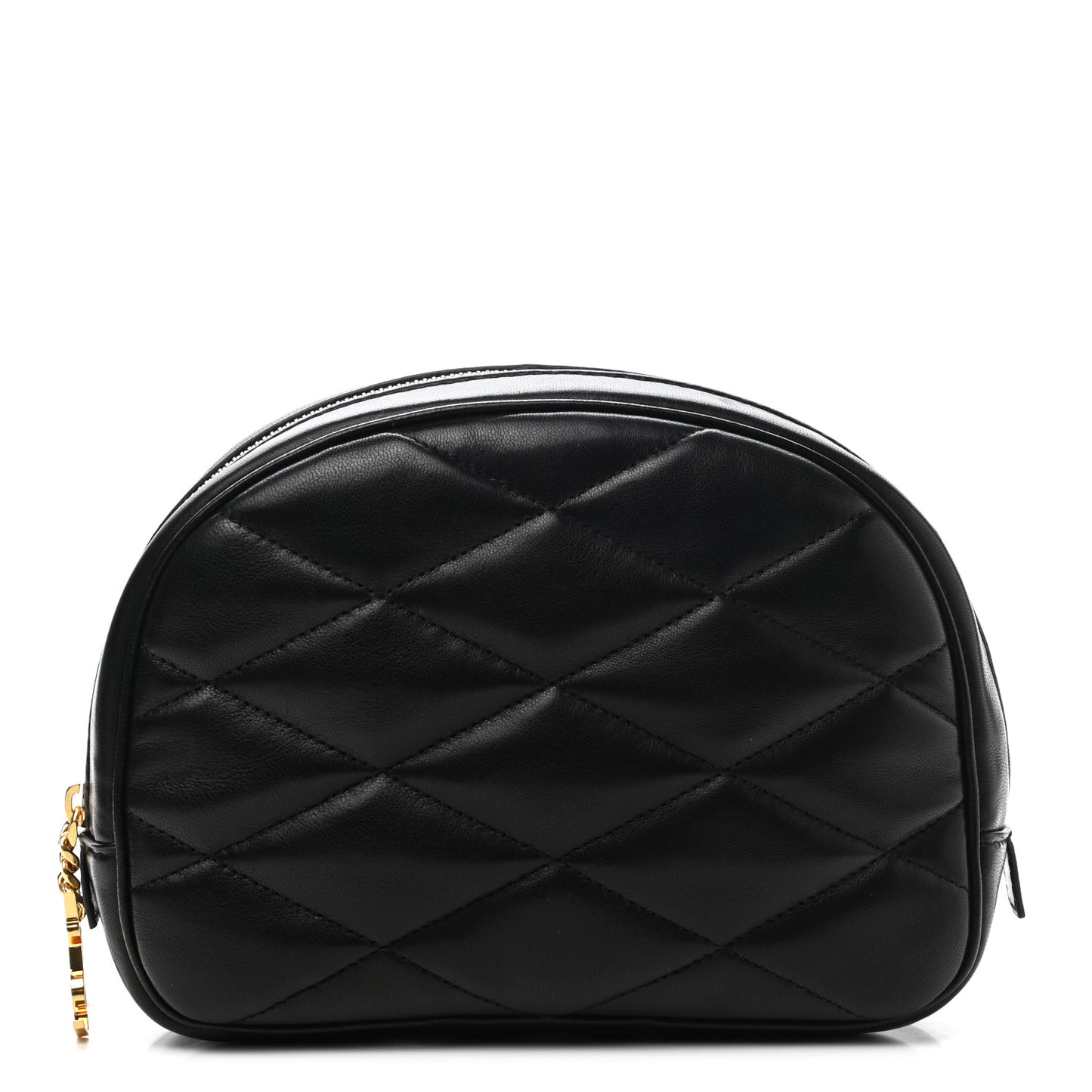 Lambskin Quilted Lolita Cosmetic Pouch Black