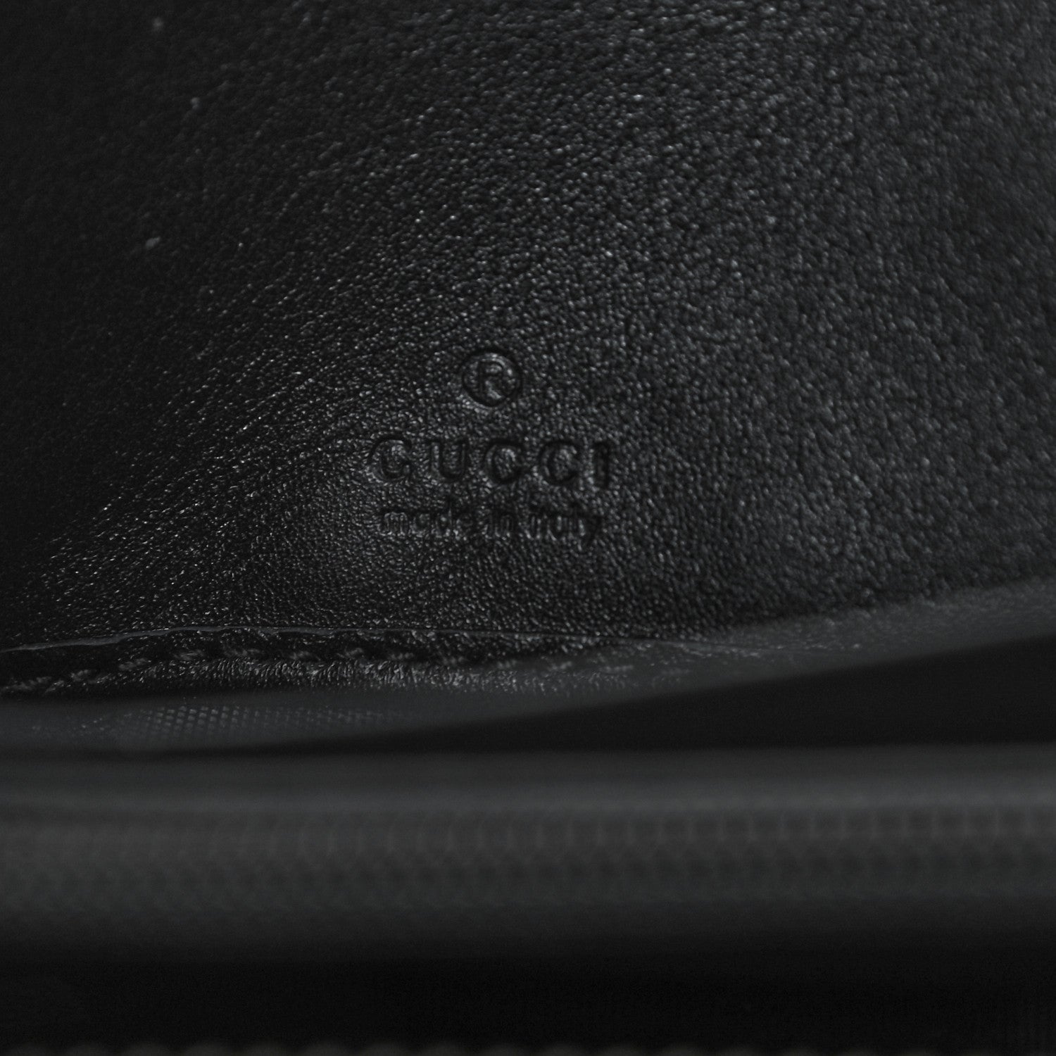 Gucci Calfskin Matelasse Pearly GG Marmont Zip Around Wallet Black 6 of 7