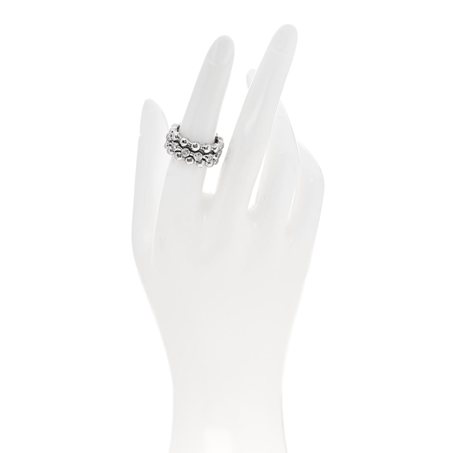 18K White Gold Diamond Set of 3 Stacking Ring 54 7 / 53 6.5