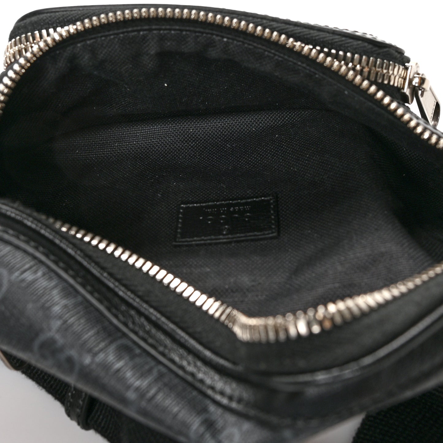 GG Supreme Monogram Textured Calfskin Retro Interlocking G Belt Bag Black