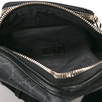 Gucci GG Supreme Monogram Textured Calfskin Retro Interlocking G Belt Bag Black 5 of 10